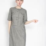 50s Hahnentritt Wollkleid 40 – Bild 3
