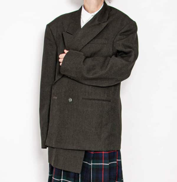 80s Blazer Sakko dunkelgrün oversized – Bild 5