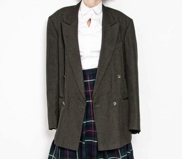 80s Blazer Sakko dunkelgrün oversized – Bild 4