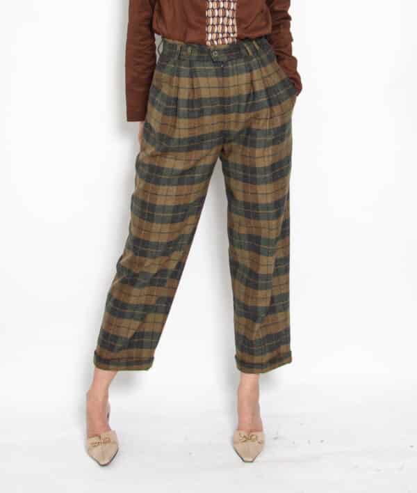 Bogner Wollhose kariert grün 36