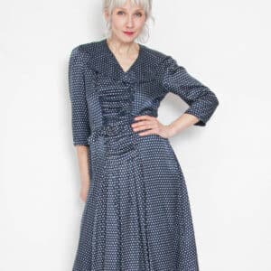 50s hand made Kleid Seide 38
