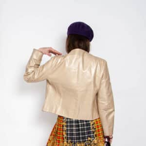 00s Lederjacke beige 36